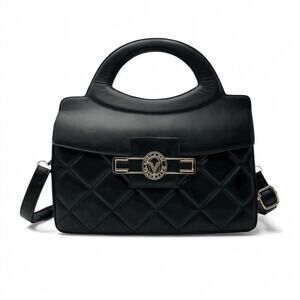 Valentino Orlandi Quilted Black Satchel